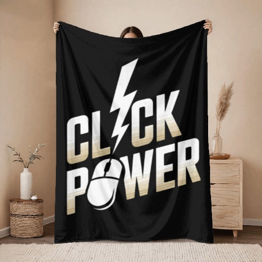 Click Power Cyber Monday Shopping Force Throw Blankets