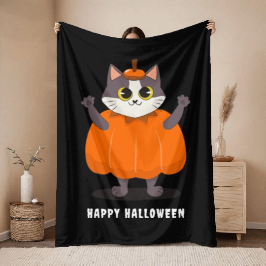 Happy Halloween Throw Blankets