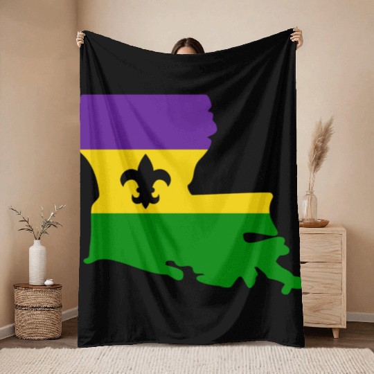 Mardi Gras in the Boot Throw Blankets