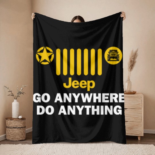 Jeep Go Anywhere Do Anything Throw Blankets