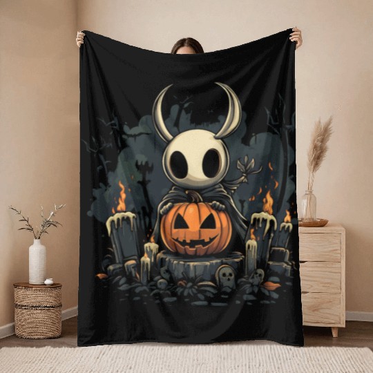 Spooky Hollow Knight Throw Blankets