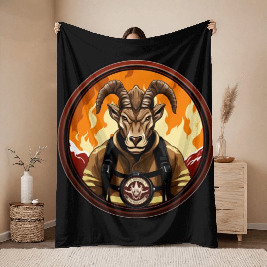 Capricorn Firefighter Throw Blankets