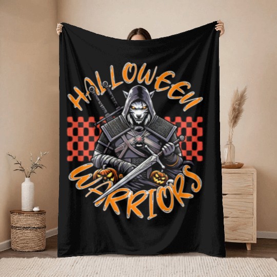 halloween warriors Throw Blankets