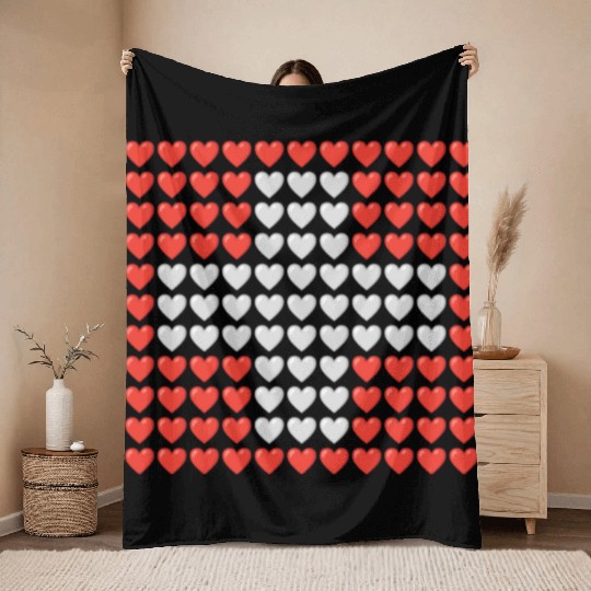 Switzerland HEARTS Flag Throw Blankets