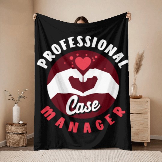 Professional Case Manager Design Heart Hands Throw Blankets