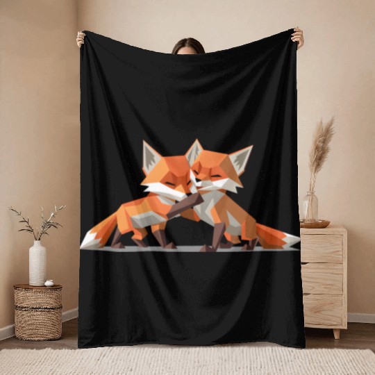Fox Cubs Throw Blankets