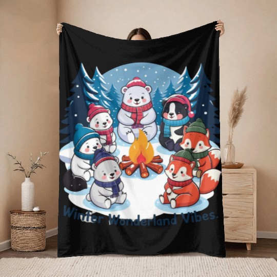 Winter wonderland vibes Throw Blankets