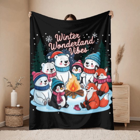 Winter Wonderland Snowflake Throw Blankets