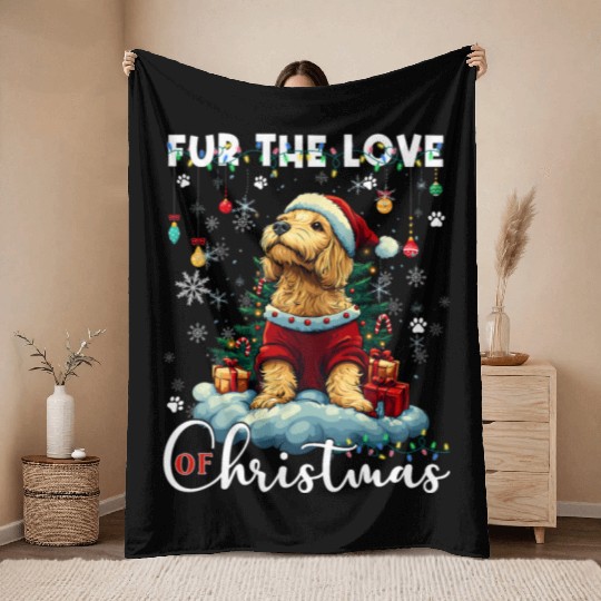 Golden Retriever Christmas Tree Decorations Dog Throw Blankets