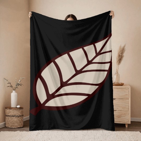 Small Pretty Leaf Brown Autumn Eco Tree Cool Leaf Throw Blankets