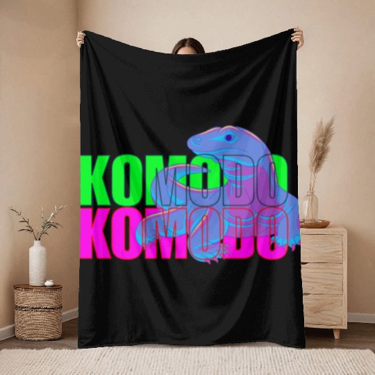 Majestic Komodo Dragon Throw Blankets