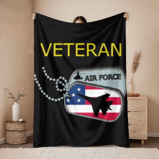 Veteran US Air Force Throw Blankets