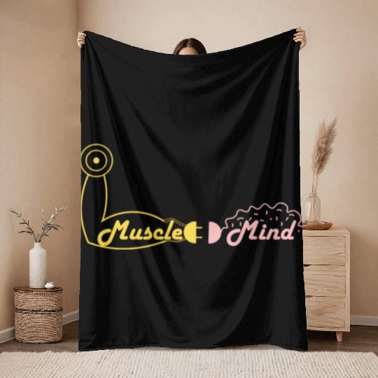Muscle Mind Connection Throw Blankets