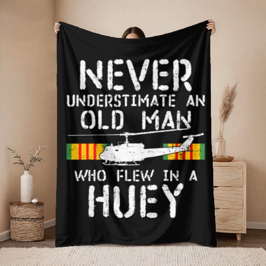 Sky Warriors: Huey Pilots of the Vietnam War Throw Blankets