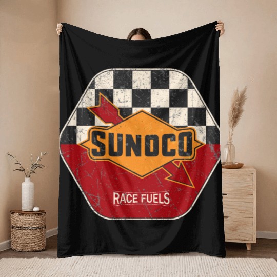 Sunoco Race Fuel Vintage Throw Blankets