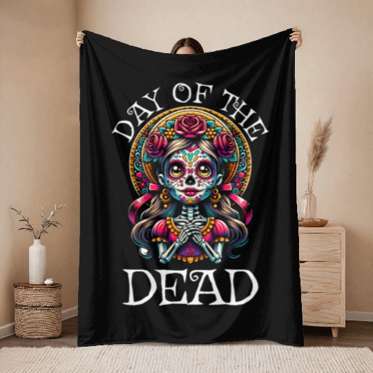 Day of the Dead Karnival, Halloween and Día de los Throw Blankets