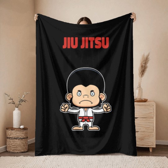 Train like a Beast Jiu Jitsu 5 Throw Blankets