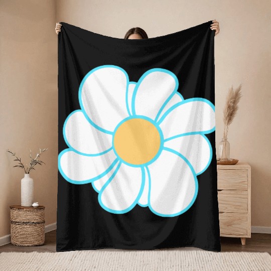 Beautiful White Daisies Flowers Spring Summer Fun Throw Blankets