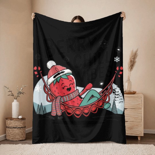 Berry Chill Vibes Throw Blankets