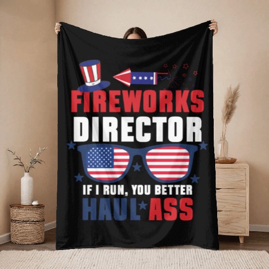 Fireworks Director 8 Throw Blankets