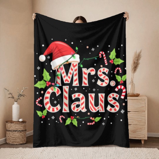 MRS CLAUS Throw Blankets