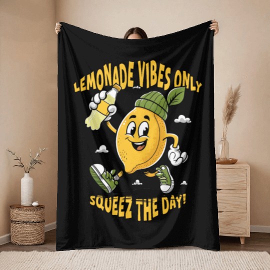 Lemonade Vibes Only Throw Blankets