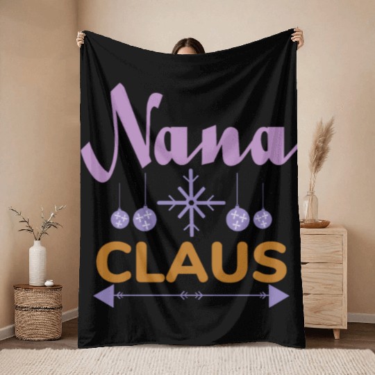 Nana Claus Throw Blankets