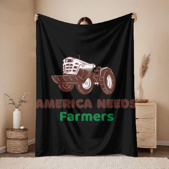 America Needs Farmers Throw Blankets