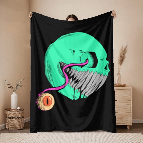 Cringe Zombie Pac Man Throw Blankets