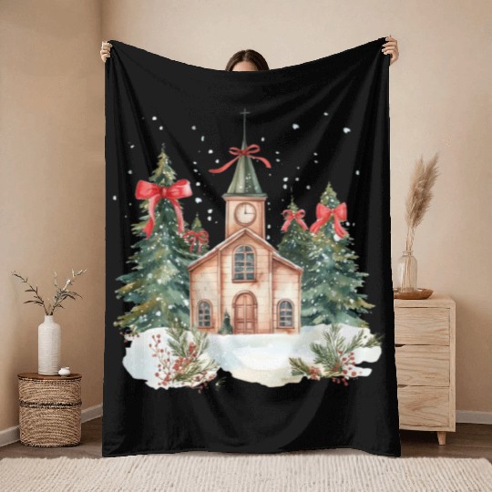 Oh Come Let Us Adore Him Funny Chrismas Jesus Throw Blankets