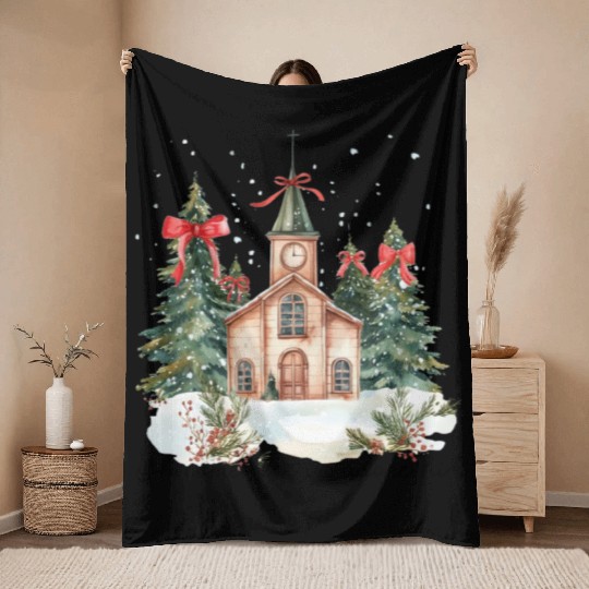 Oh Come Let Us Adore Him Funny Chrismas Jesus Throw Blankets