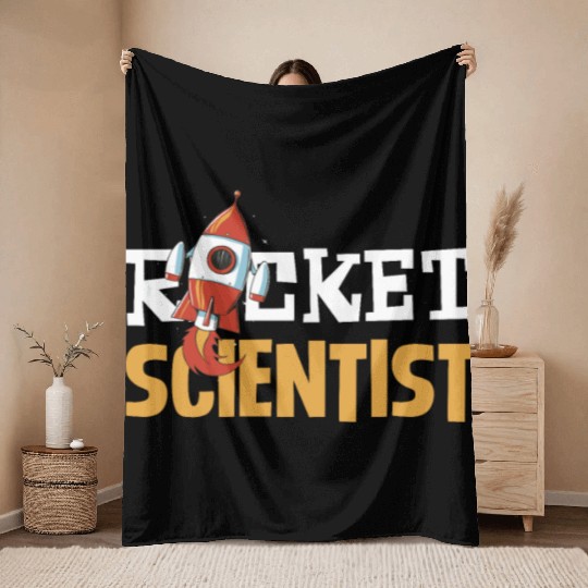 Rocket Scientist Cute Cartoon Rocket Fun Throw Blankets