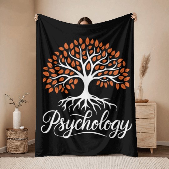 Tree of Life Mental Health Art | Psychology Symbol Throw Blankets