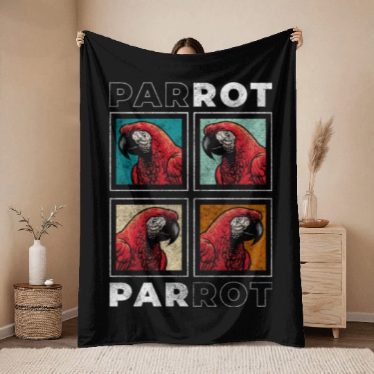 Macaw Tropics Nature Throw Blankets