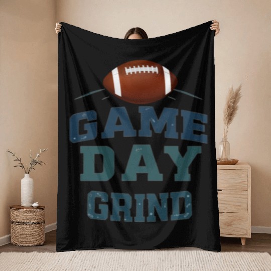 Game Day Challenge - Grind to the Finish, football Throw Blankets