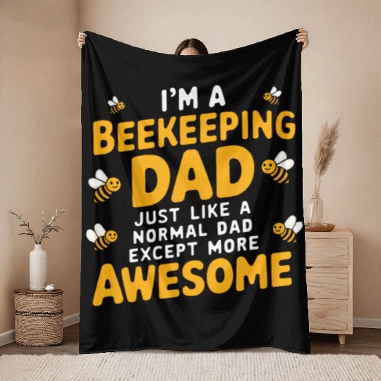 Beekeeping dad Throw Blankets