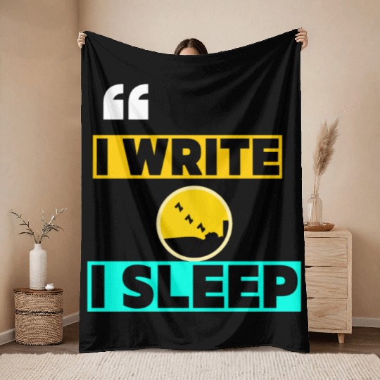 I Write I Sleep Funny Crime Writing Throw Blankets
