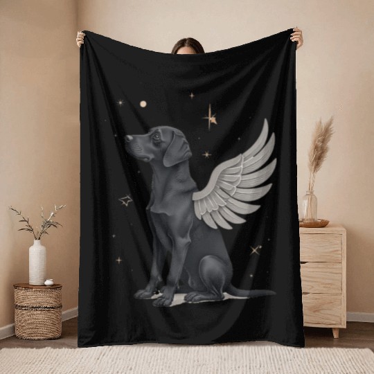Angel Doggy Throw Blankets