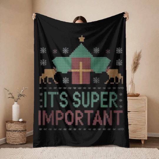 Festive Christmas Dachshund Sweater Joyful Playful Throw Blankets