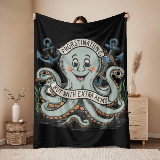 The Octopus Who Said No Throw Blankets