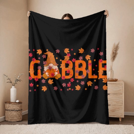 GOBBLE TURKEY PODIATRIST FUNNY THANKSGIVING Throw Blankets