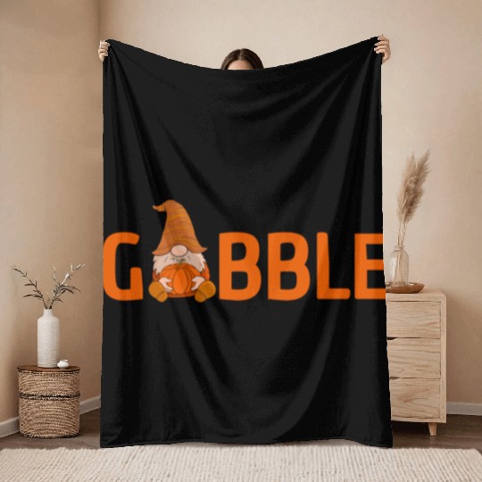 GOBBLE TURKEY PODIATRIST FUNNY THANKSGIVING Throw Blankets