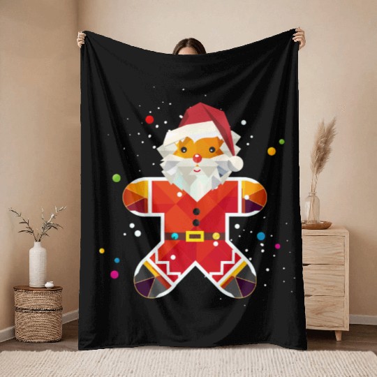 Gingerbread man in Santa design-Creative Christmas Throw Blankets