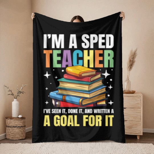 I'm a SPED teacher for a School Counselor Throw Blankets