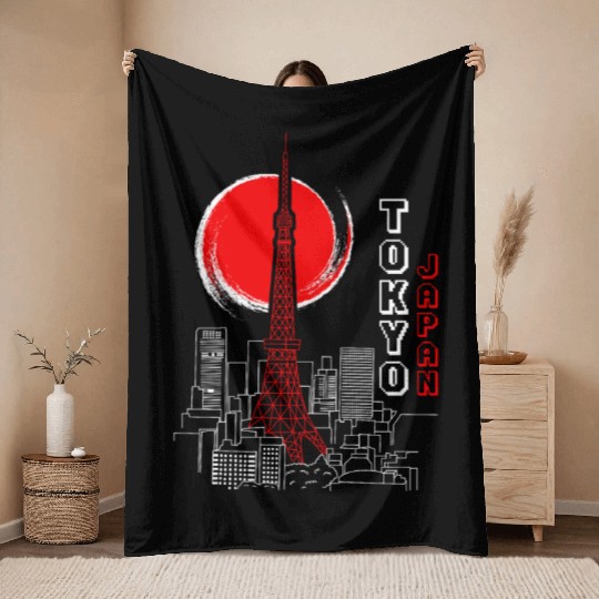 Comic Retro Tokyo Japan Aesthetic Street Japanese Throw Blankets