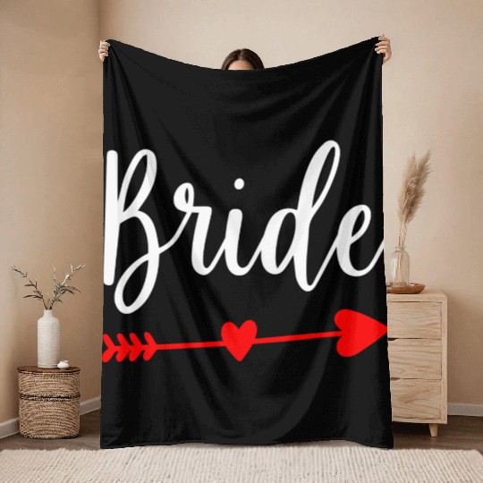 Bride Wedding Engagement Bachelorette Party Throw Blankets