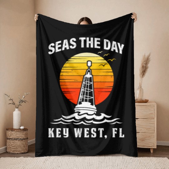 Key-West SEAS THE DAY KEY-WEST SEAS Yachting Throw Blankets