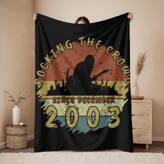21st birthday Rocking this planet GIT 12/2003 Throw Blankets