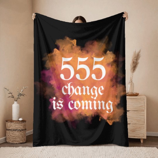 555 Angel Number Change Throw Blankets