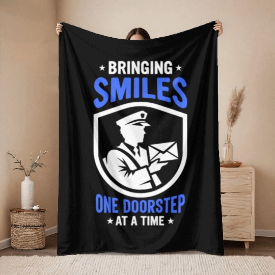 Postal Worker and Mailman Design Throw Blankets